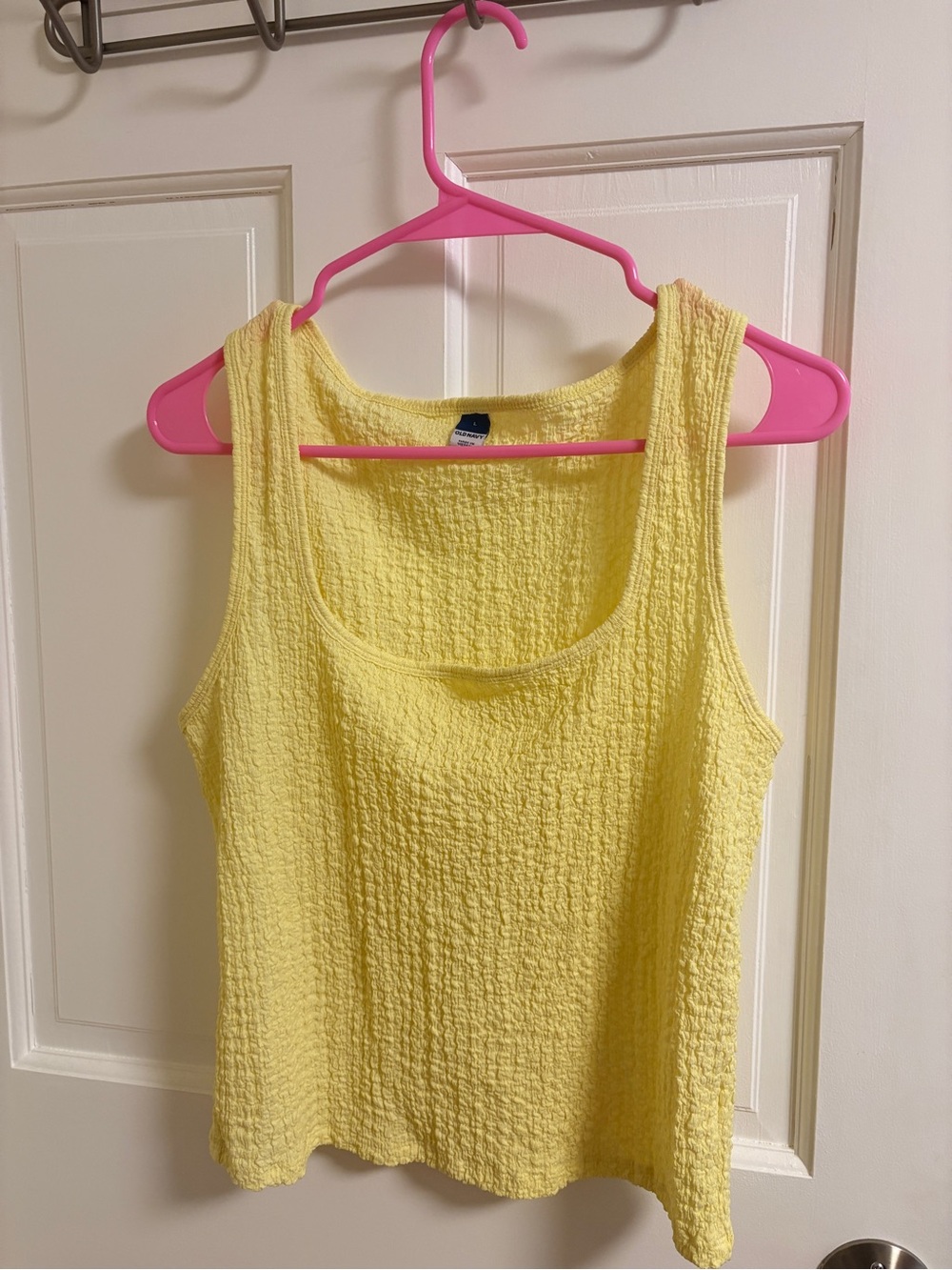 Old Navy Lemon Yellow Textured Scoop Tank